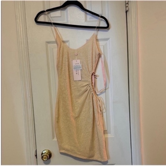 Oh Polly Cream Asymmetric Mini Dress - Picture 5 of 9